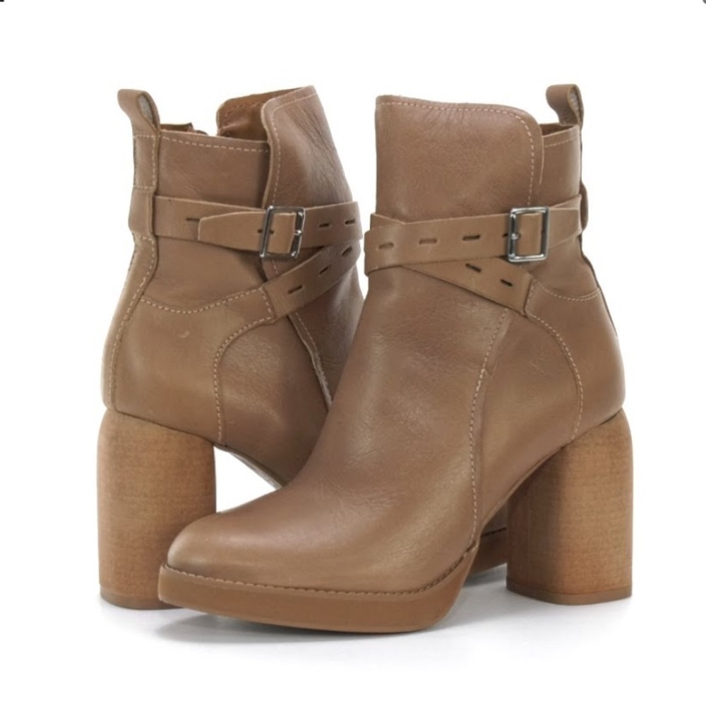 Lucky Brand Natesa Boots Women's US 10 Leather Block Heel Bootie nwot